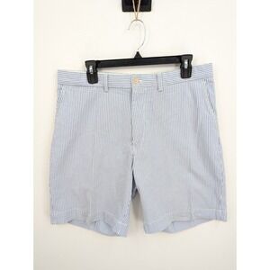 VTG Polo Golf Ralph Lauren Men's Shorts 34 Blue White Striped Seersucker Casual